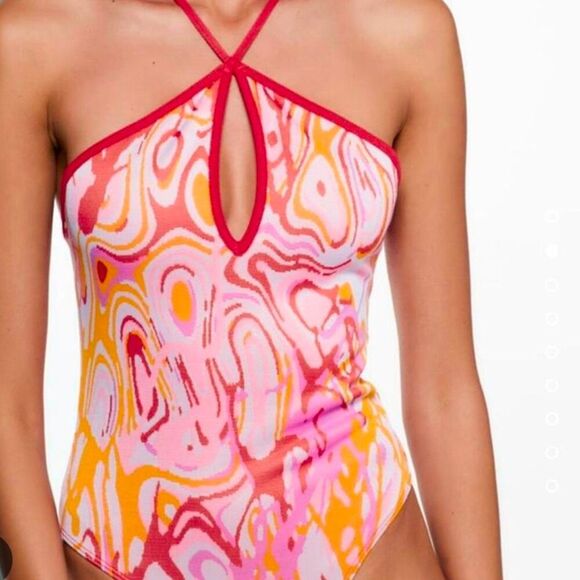 Zara Abstract Bodysuit Small - Picture 1 of 7